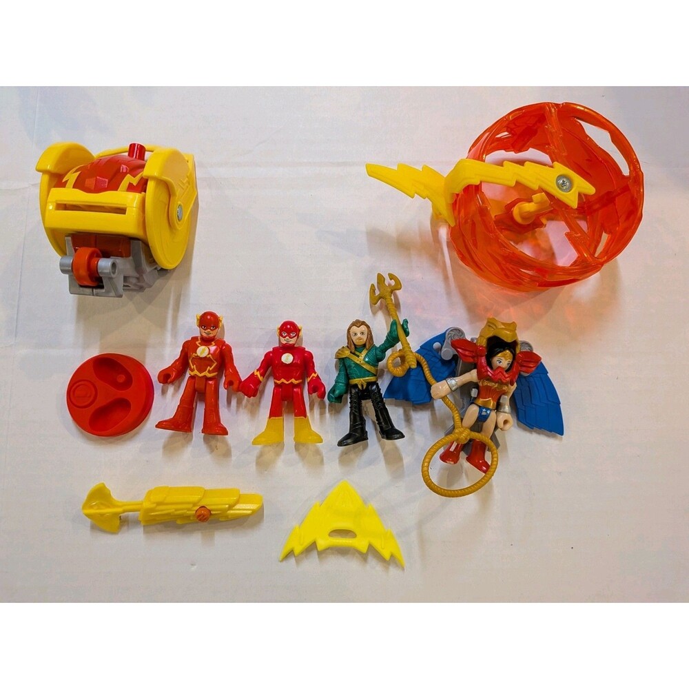 Imaginext DC Super Friends Figures Set: Wonder Woman, Aquaman, Flash X2